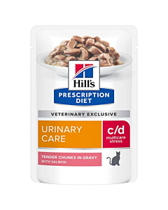 Hill's Prescription Diet C/D Feline Urinary Stress Φακελάκι Σολομός 85gr
