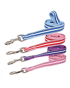 Nobleza Οδηγός Ιμάντα Σκύλου με Λωρίδα 2cm x 120cm Κόκκινο