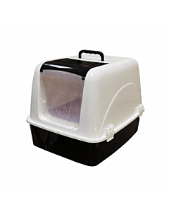 Can's Lux Coloured Cat Toilet Άσπρο/Μαύρο 52x41x40cm