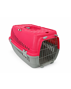 Carlos Pet Cage with Metal Door Grey Base/Fuchsia 46x32x31cm