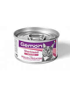 Gemon Cat Mousse Sterilised Chicken & Liver 85gr