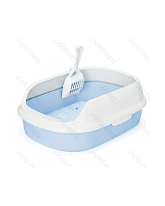 Nobleza Open Cat Litter Box M 48X35X18cm Light Blue with Scoop