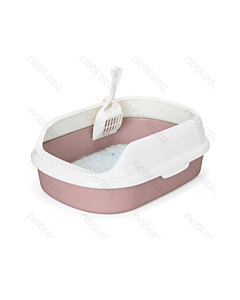 Nobleza Open Cat Litter Box S 39.5X29.5X13.5cm Brown with Scoop