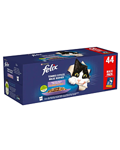 Purina Felix Agail Multipack σε Ζελέ 44x85gr με Τόνο, Βοδινό, Κοτόπουλο & Σολομό