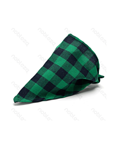 Nobleza Dog Triangular Checkered Scarf 60x20cm Green