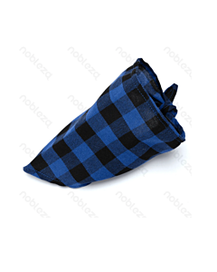 Nobleza Dog Τριγωνικό Καρό Μαντήλι 60x20cm Μπλέ