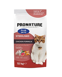 Pronature Cat Adult Plus 34/12 Sterilised Chicken 10kg