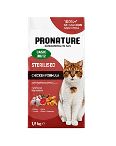 Pronature Cat Adult Basic 30/12 Sterilised Chicken 1.5kg