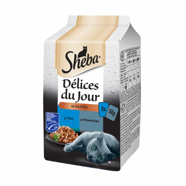 Sheba Delices Du Jour Φακελάκια Σε Σάλτσα 6 x 50gr