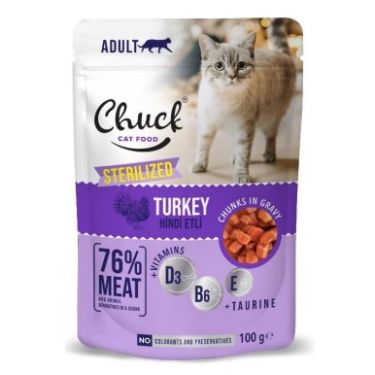 Chuck Pouches Adult Cat Sterilized Turkey