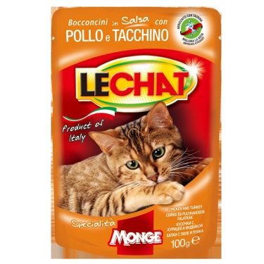 Lechat Pouches Adult Cat Κοτόπουλο & Γαλοπούλα