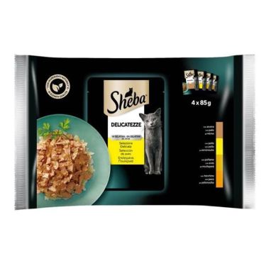 Sheba Multipack Delicatezze Επιλεγμένα Πουλερικά Σε Ζελέ 4Χ85gr