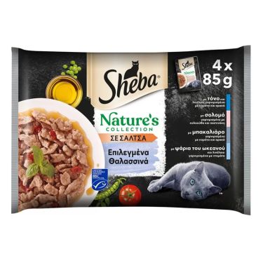 Sheba Multipack Nature΄s Collection Επιλεγμένα Θαλασσινά Σε Σάλτσα 4χ85gr