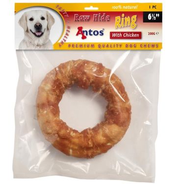 Antos Raw Hide Ring with Chicken 6 1/2''