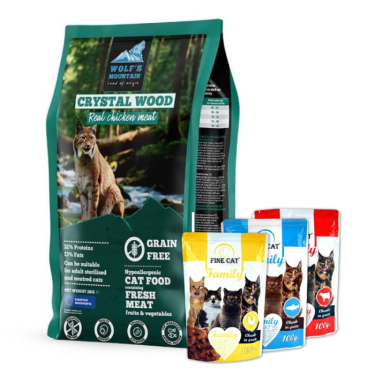 Wolf's Mountain Cat Sterilised Crystal Wood Grain Free
