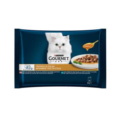 Purina Gourmet Perle Φιλετάκια Θρίαμβος Της Σάλτσας Multipack 4x85gr