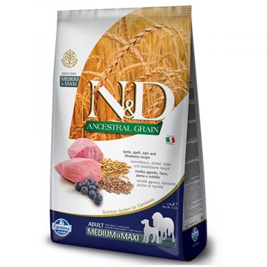 N&D Ancestral Low Grain Lamb & Blueberry Adult Medium Maxi