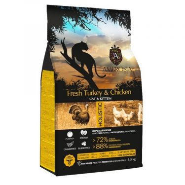 Ambrosia Grain Free Cat & Kitten Fresh Turkey & Chicken