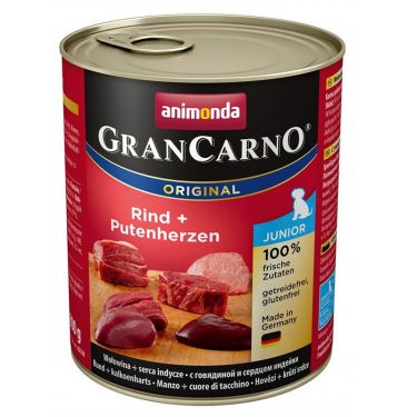 Αnimonda GranCarno Junior Dog Βοδινό - Καρδιά Γαλοπούλας