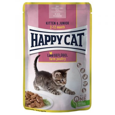 Happy Cat Meat In Sauce Kitten & Junior Πουλερικά Φάρμας