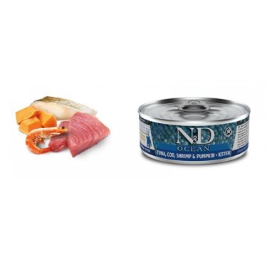 N&D Cat Ocean Tuna,Cod,Shrimp & Pumpkin Kitten Wet Food