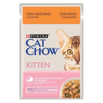 Cat Chow Kitten σε Ζελέ 85gr με Γαλοπούλα & Κολοκυθάκια