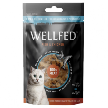 Wellfed Cat Freeze Dried με Ψάρι & Κοτόπουλο 24gr