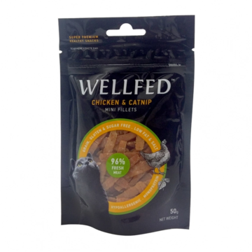 Wellfed Cat Mini Fillets Chicken & Catnip 50gr