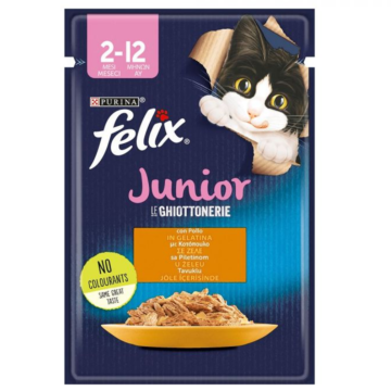 Purina Felix Cat Junior Φακελάκια σε ζελέ 85gr Κοτόπουλο