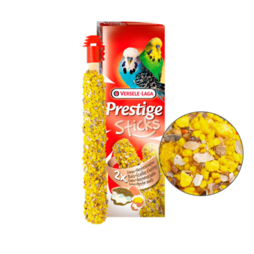 Versele Laga Prestige Sticks για Παπαγαλάκια Αυγά & Κελύφη Οστρακοειδών 2 x 30gr