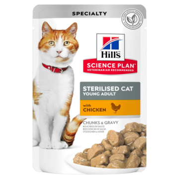 Hill's Science Plan Cat Young Adult Sterilised Φακελάκι 85g Κοτόπουλο