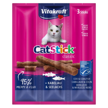 Vitakraft Cat Stick Mini με Ψάρια 3τμχ