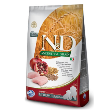 N&D Ancestral Low Grain Chicken & Pomegranate Puppy Medium/Maxi 12kg