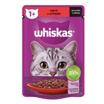 Whiskas Φακελάκι Σε Σάλτσα 85g 1+ με Μοσχάρι