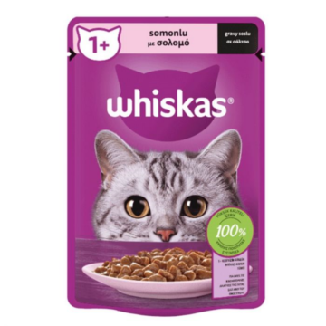 Whiskas φακελάκι σε σάλτσα 85g 1+ με Σολομό