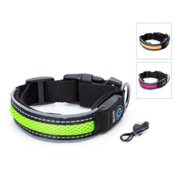Nobleza USB LED Περιλαίμιο M Φούξια 41- 51cm / 25mm
