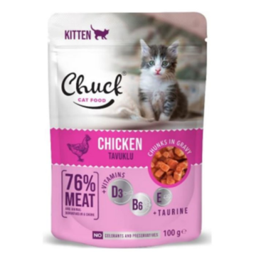 Chuck Pouches Kitten Κοτόπουλο 100gr