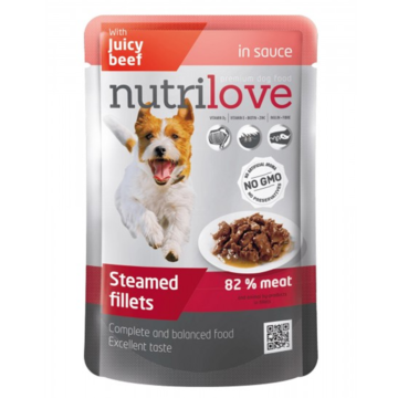 Nutrilove Adult Dog Μοσχάρι Σε Σάλτσα 85gr