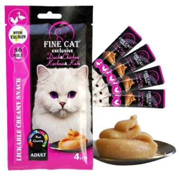 Fine Cat Exclusive Creamy Snack Κοτόπουλο & Πάπια 4x15gr