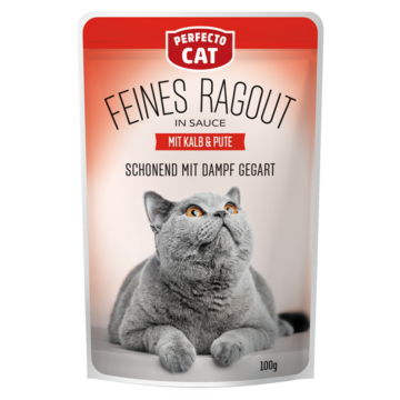 Perfecto Cat Adult Fine Ragout Μοσχάρι & Γαλοπούλα 100g