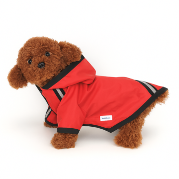 Nobleza Dog Αδιάβροχο με Κουκούλα M (30cm) Κόκκινο