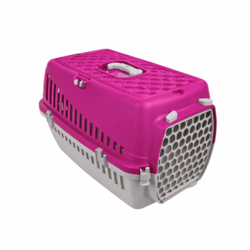 Carlos Pet Cage Color with Plastic Door Γκρί/Φούξια 59x38x39cm