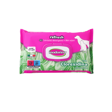 Inodorina Refresh Υγρά Μαντηλάκια Καθαρισμού με Χλωρεξιδίνη 40τμχ