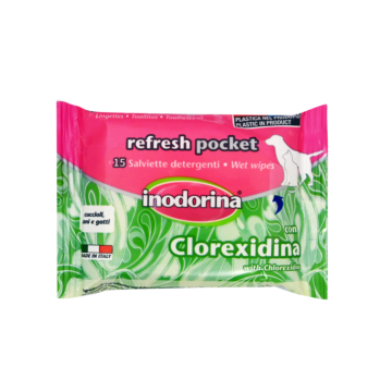 Inodorina Refresh Υγρά Μαντηλάκια Καθαρισμού Travel με Χλωρεξιδίνη 15τμχ