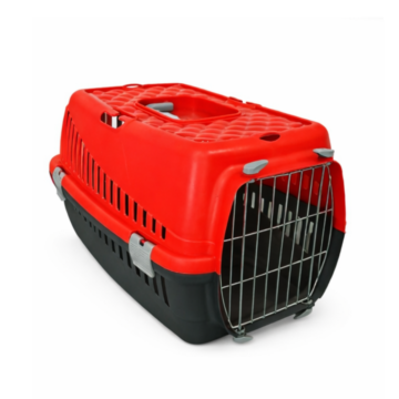 Carlos Pet Cage with Metal Door and Black Base/Red 46x32x31cm