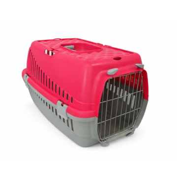 Carlos Pet Cage with Metal Door Grey Base/Fuchsia 46x32x31cm