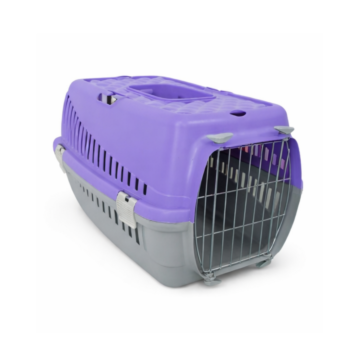 Carlos Pet Cage with Metal Door Grey Base/Purple 46x32x31cm