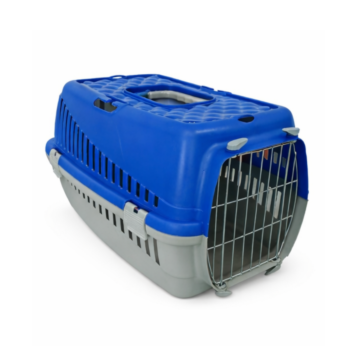 Carlos Pet Cage with Metal Door Grey Base/Blue 46x32x31cm