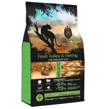 Ambrosia Grain Free Adult & Sterilized Cat Fresh Turkey & Herring